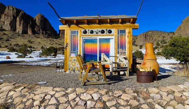 A Solar, Cordwood/Bottle Hand-Built Charming Cottage, In the La Garita Mountains