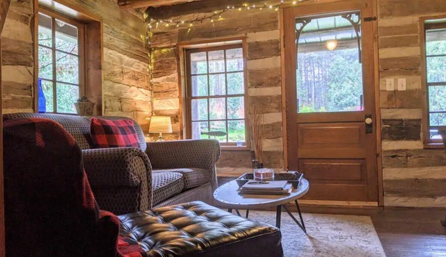 A spectacular cabin setting in the woods