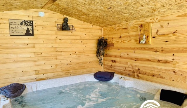 A stopover 10'from the medieval city of CARCASSONNE with jacuzzi pool and clime