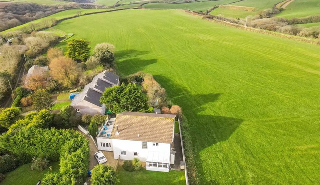 A stunning, upside-down five-bedroom home located in Pendoggett