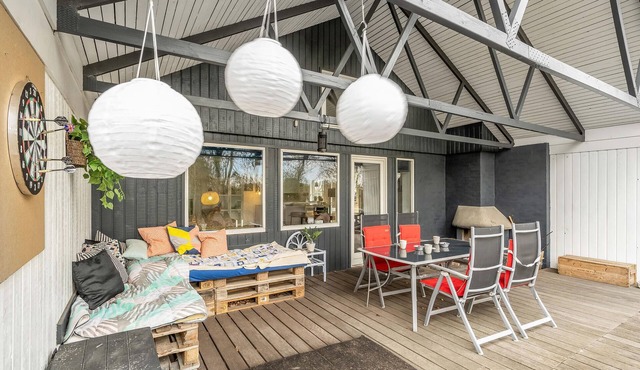 A stylishly decorated cottage with a cozy ambience.
