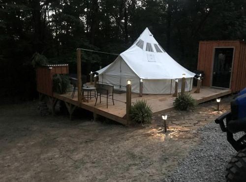 A Truly Glamping Experience in this Beautiful Tent in Victor, West Virginia