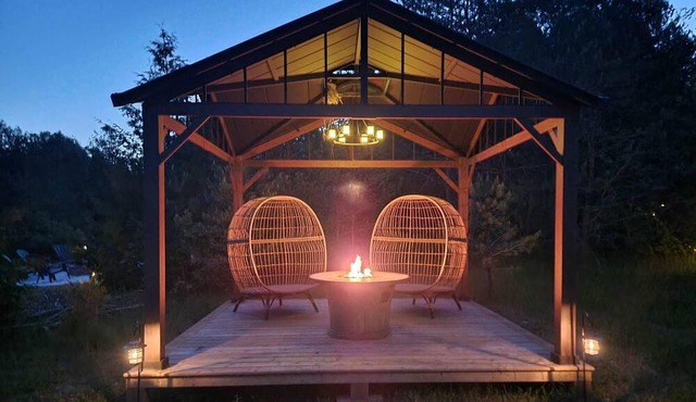 A unique geodome glamping experience in the Oak Ridges Moraine Forest.
