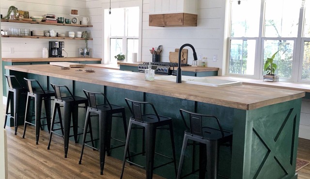 A view of Lake Superior set in the middle of a working farm