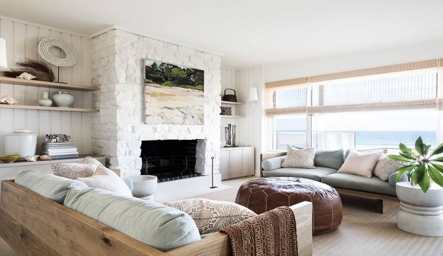 Absolute beachfront home with log fire