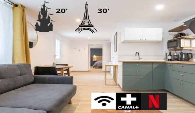 Absolute calm, terrace and private parking - Between Paris and Disney