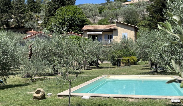 Adjoining apartment country house with superb views south.