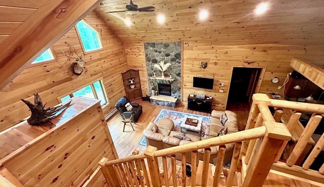 ADK Log Cabin Hot Tub Dog Friendly Near Whiteface