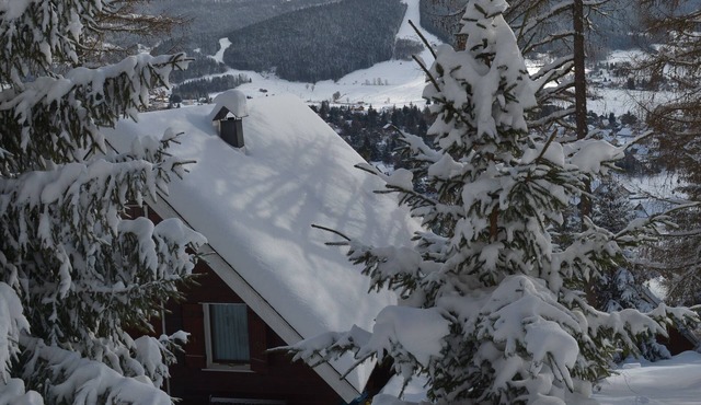 Adorable chalet perched in the forest with breathtaking views of the ski area.