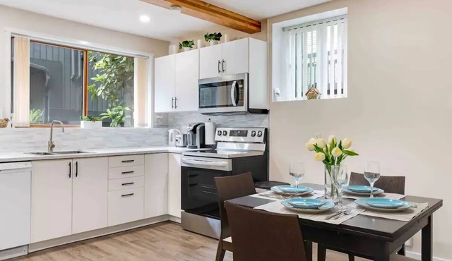 Adorable new studio with free parking, WiFi and large smart TV.