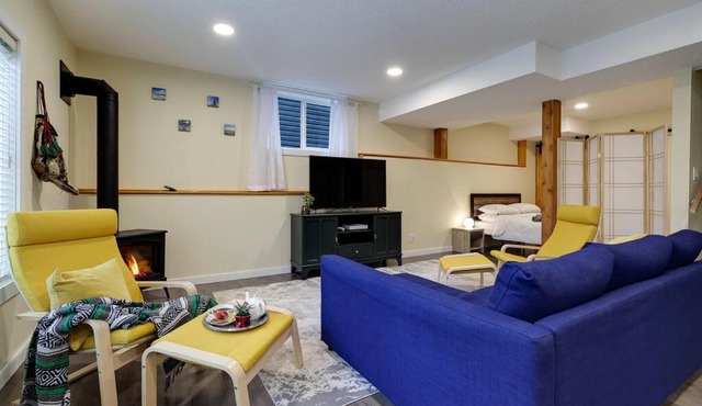 Adorable private suite with indoor fire place