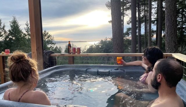 Adorable tiny home with spectacular view and hot tub on Guemes Island Anacortes.