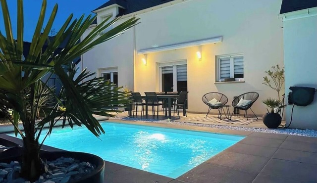 Agréable Maison Avec Piscine Chauffée Tout Confort Proche la Baule