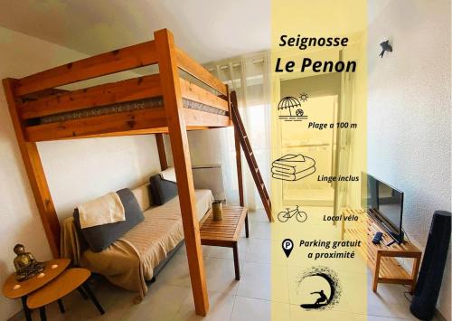 Agréable studio 7 au penon proche plages