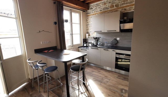 Air-conditioned apartment in the city center, top floor