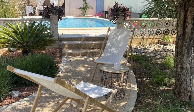 Air-conditioned house with private pool 8 km from Narbonne