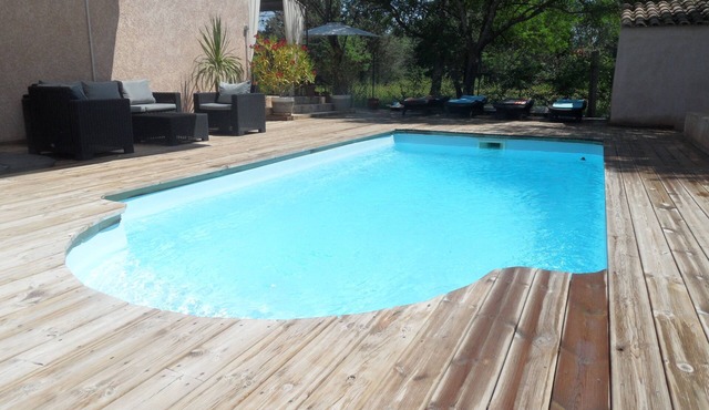Air-conditioned Provencal villa with heated pool, spa and master suite.
