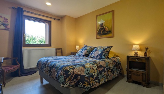 Air-conditioned room with private bathroom, garden access