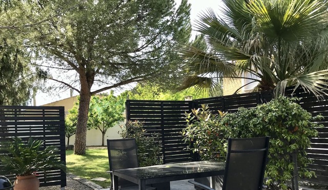 Air-conditioned studio Terrace & parkingBeaches of the great mound at 20 min