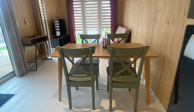 Air-conditioned wooden lodge