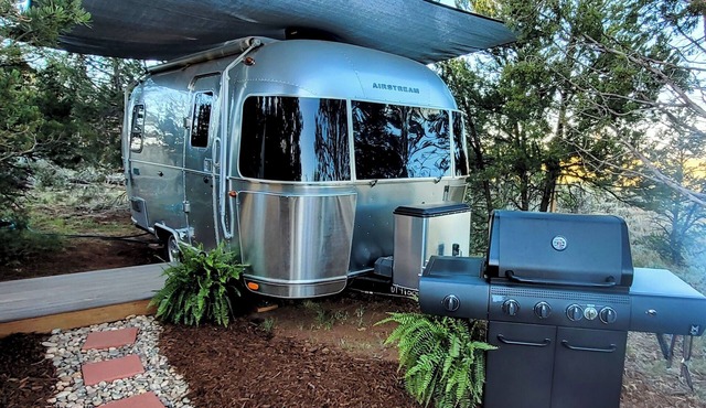 Airstream, Bell Tent, and Outdoor Shower