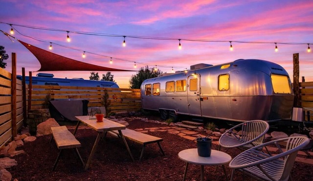 Airstream w/ Private Hot Tub (Unit J) - 4 Person Airstream with Private Hot Tub