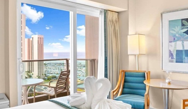 Ala Moana Hotel @24FL R3 Studio - Ocean View 2Beds/4person