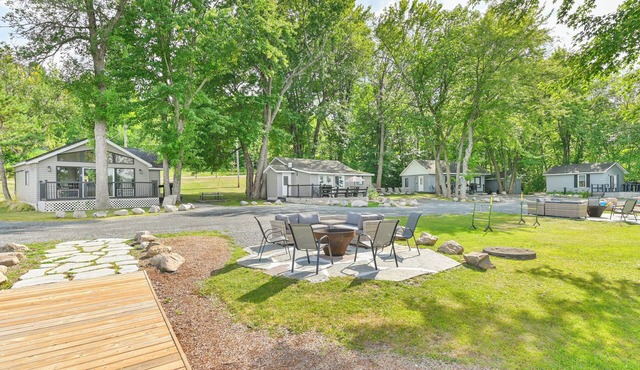 All Four Lakefront Cottages w Large Dock & Fire Pits included in this booking.nn