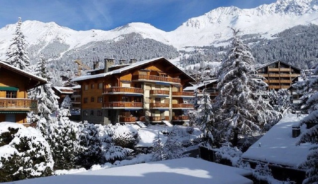 Alpine apartment, breathtaking mountain views, trendy Swiss ski resort