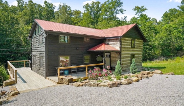 Amazing hand-hewn log home on almost 5 acres of privacy!
