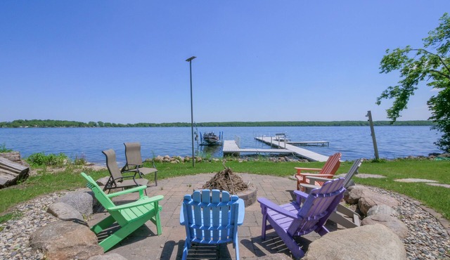 Amazing lake home on level lot with loft above garage paddle boat