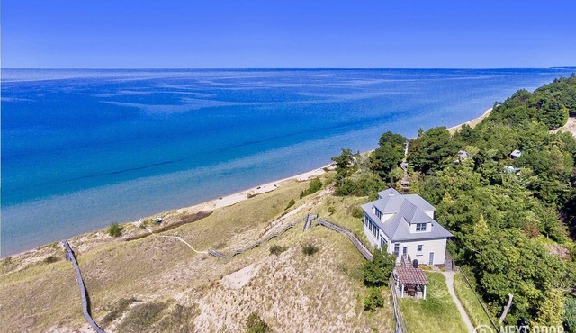 Amazing Lake Michigan Waterfront Custom Home With 186’ Of Perfect Sandy Beach!