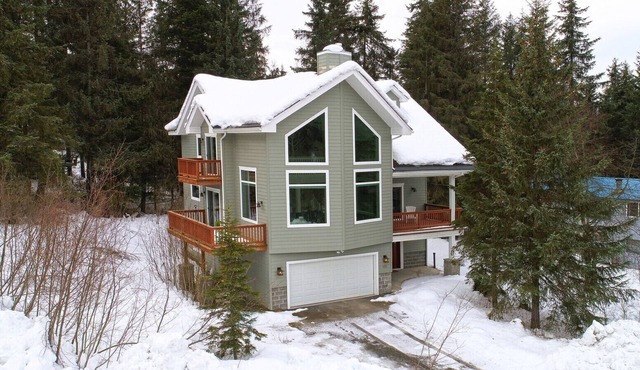 Amazing location with hot tub and front row views of Mt. Alyeska