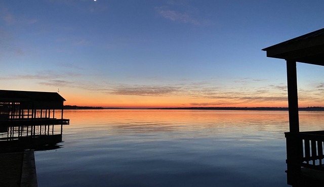 Amazing sunsets at a lake front luxury home.