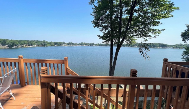 Amazing view of Stone Lake from top deck. Thirty five miles from Notre Dame.
