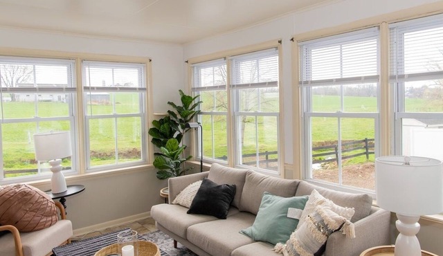 Amish farmhouse by the creek