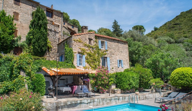 An authentic stone house, pool, beautiful garden and stunning views