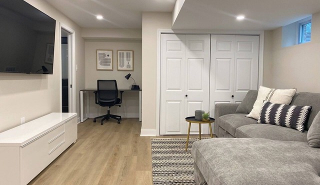 An entire Basement Unit With a Separate Entrance