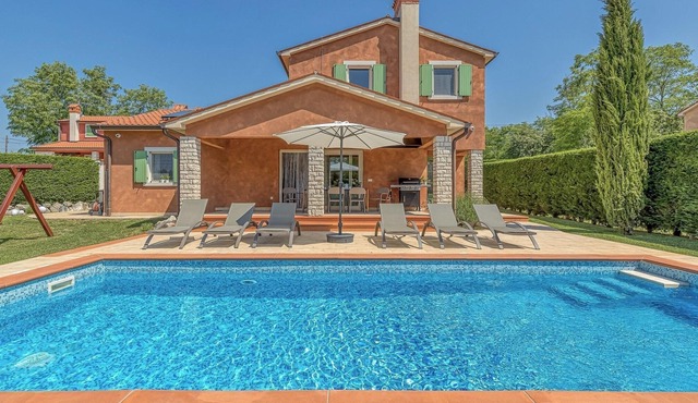 An extremely charming and unique designed villa with pool near Rabac