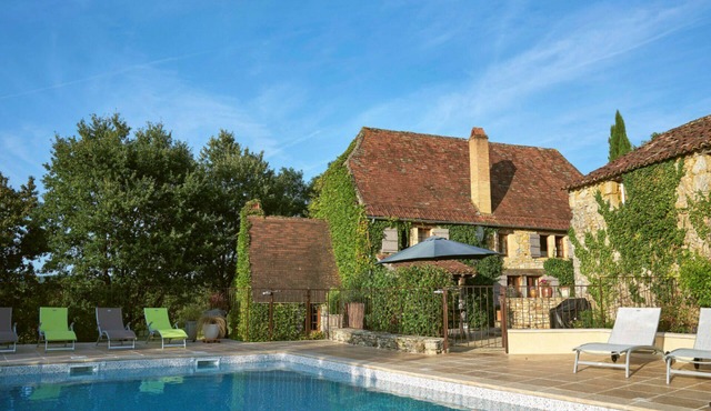 An old hillside cottage, with a beautiful pool and stunning views