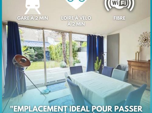 Ancevia, Maison proche gare et Loire avec jardin