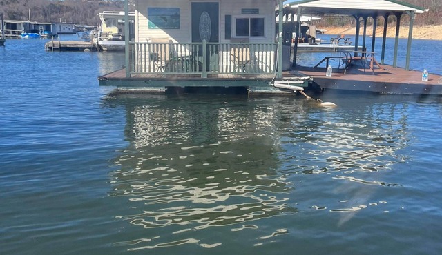 Anchored Oasis Floating house on Norris Lake.