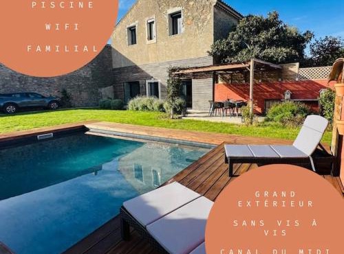 Ancien chai rénové avec piscine