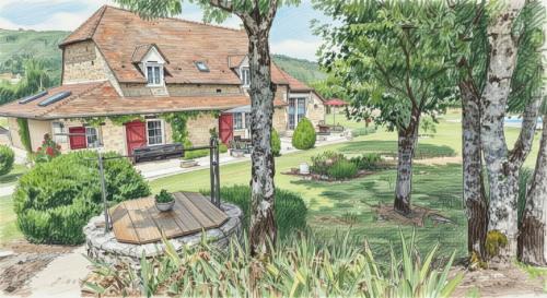 Ancienne grange rénovée avec piscine