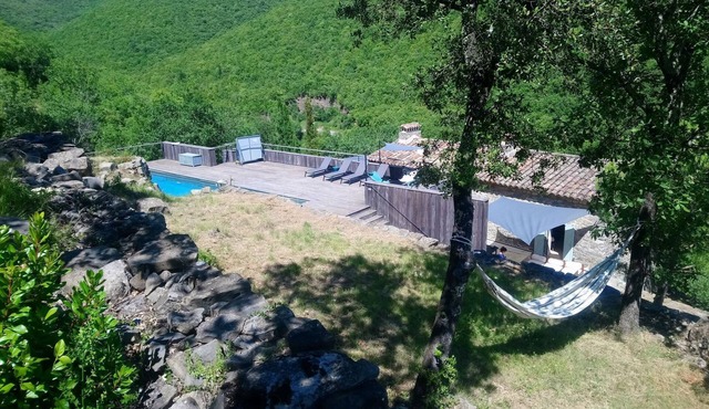 Ancient hermitage clinging to the mountain, swimming pool, magnificent view