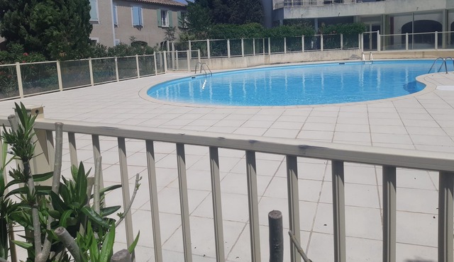 apartment with balcony, secure residence with swimming pool