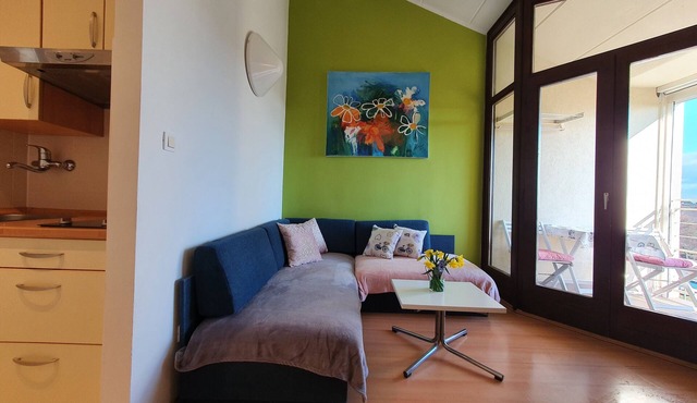 Apartment 300m from the beach, sea view, air conditioning, parking