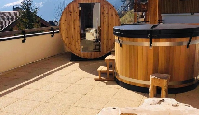 Apartment 'Appartement Cocooning-sauna-jacuzzi' with Mountain View, Private Terrace and Wi-Fi