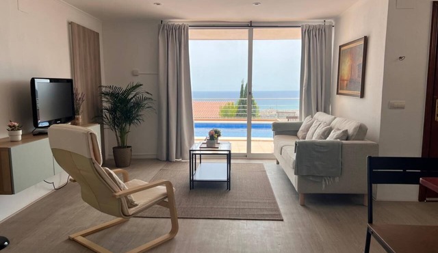 Apartment attached to villa with panoramic views and private pool