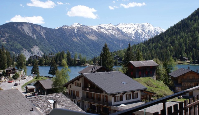Apartment for 4 people, free pool access, view of Lake Champex-Lac